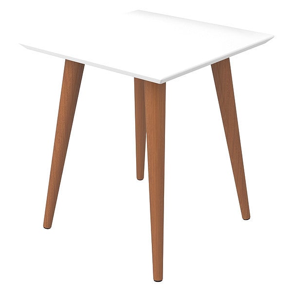 Manhattan Comfort Square Utopia High Square End Table in White Gloss, 17.32 W, 17.32 L, 19.68 H, MDF, White Gloss - 89351