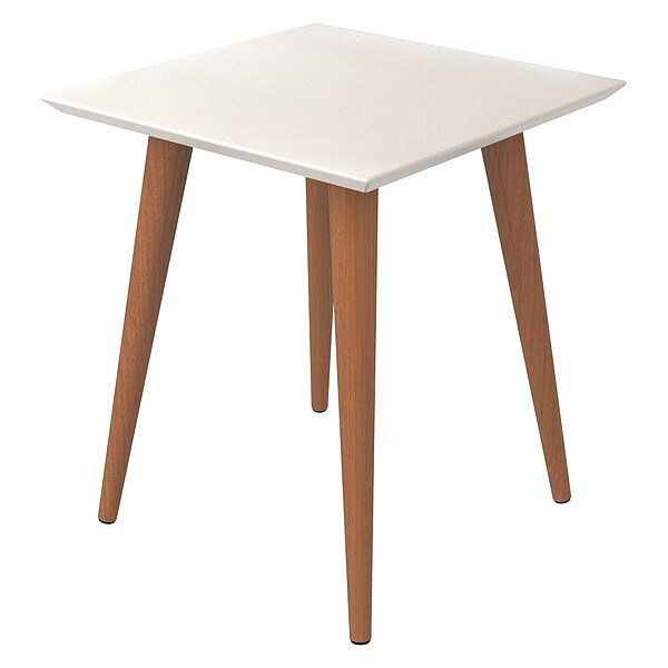 Manhattan Comfort Square Utopia High Square End Table in Off White, 17.32 W, 17.32 L, 19.68 H, MDF, Off White - 89352