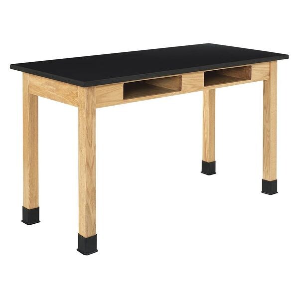 Diversified Spaces Rectangle Compartment Table, 54" W, 56" L, 36" H, Phenolic Resin, Black - C7204K36N