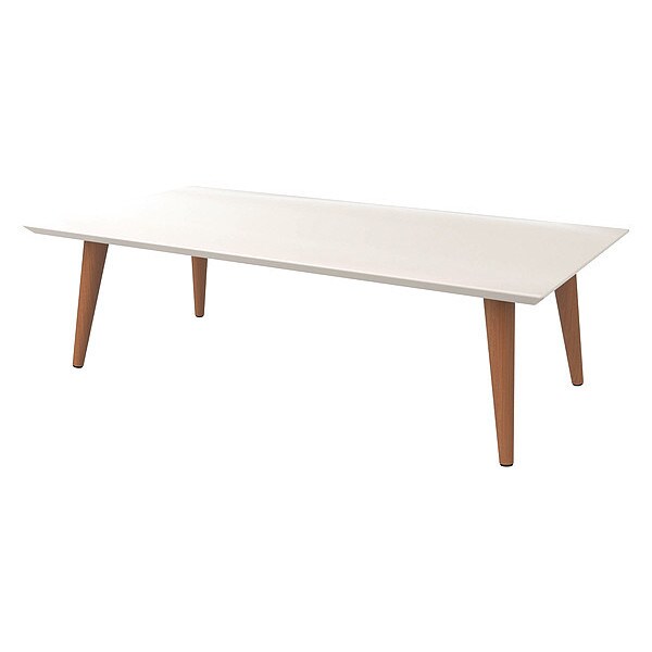 Manhattan Comfort Rectangle Utopia Low Rectangle End Table in Off White, 40.15 W, 20.86 L, 11.81 H, MDF, White - 89452
