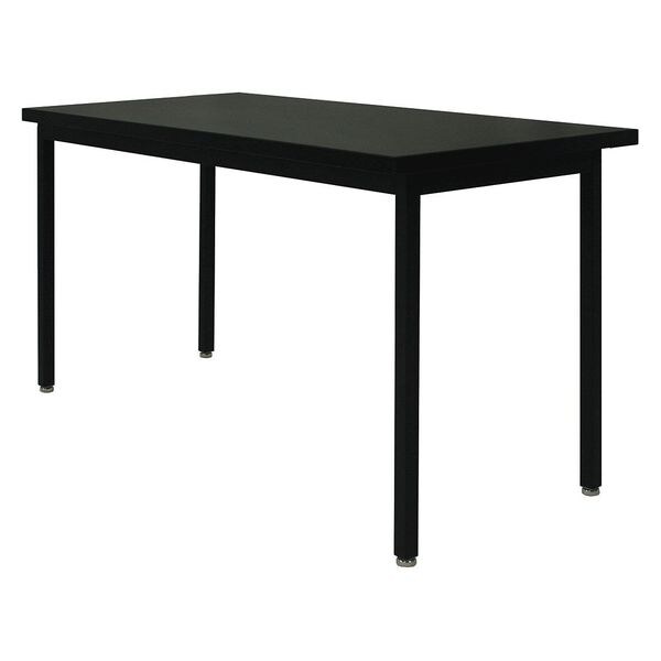 Diversified Spaces Rectangle Table, Metal, Chemguard, 60" W, 62" L, 30" H, ChemGuard Laminate, Black - X7142