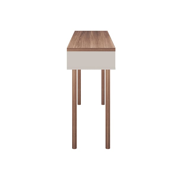 Manhattan Comfort Rectangle Windsor 47.24 Console Accent Table in Off White and Nature, 47.24 W, 14.17 L, 30.71 H - 4LC1