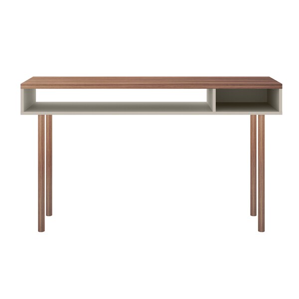 Manhattan Comfort Rectangle Windsor 47.24 Console Accent Table in Off White and Nature, 47.24 W, 14.17 L, 30.71 H - 4LC1