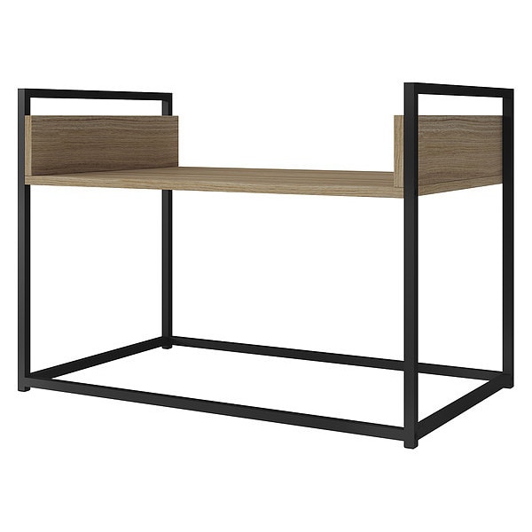 Manhattan Comfort Rectangle Ellis Coffee Table, 27.76 W, 17.52 L, 19.69 H, MDP and Melamine, Dark Oak and Black - 119AMC152