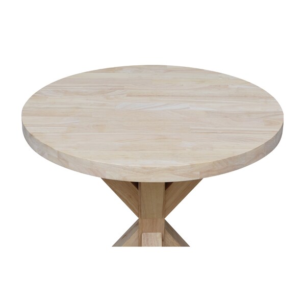 International Concepts Round Sierra  End Table, 26 in W, 26 in L, 26 in H, Wood, Unfinished - OT-3ER