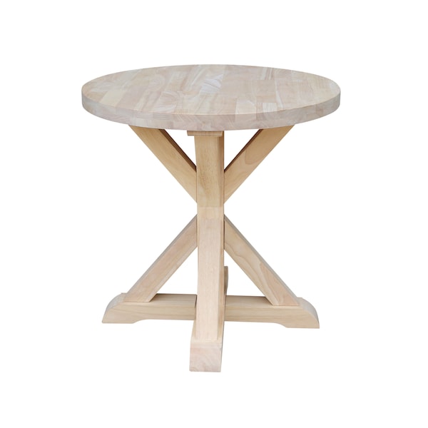 International Concepts Round Sierra  End Table, 26 in W, 26 in L, 26 in H, Wood, Unfinished - OT-3ER