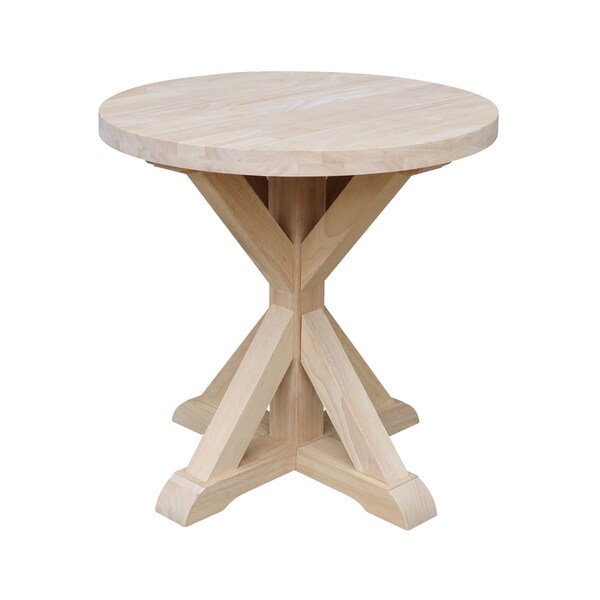 International Concepts Round Sierra  End Table, 26 in W, 26 in L, 26 in H, Wood, Unfinished - OT-3ER