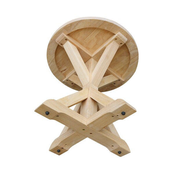 International Concepts Round Sierra  End Table, 26 in W, 26 in L, 26 in H, Wood, Unfinished - OT-3ER