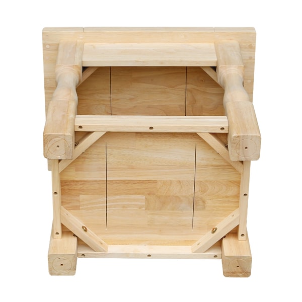 International Concepts Rectangle Tuscan End Table, 24 in W, 18 in L, 24 in H, Wood, Unfinished - OT-17E