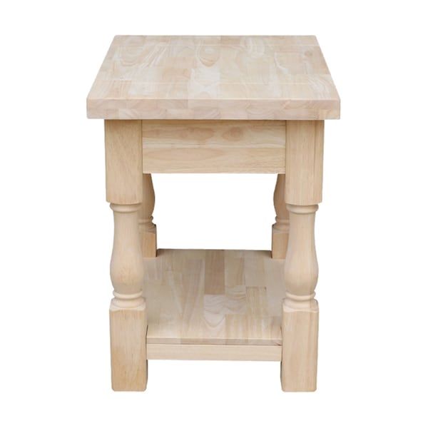 International Concepts Rectangle Tuscan End Table, 24 in W, 18 in L, 24 in H, Wood, Unfinished - OT-17E