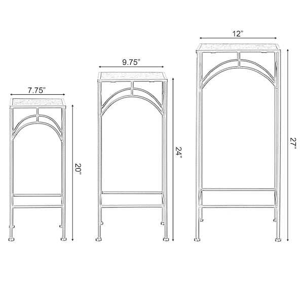 Uniquewise Square  12 W, 12 L, 27 H, Metal, Gold - QI004543