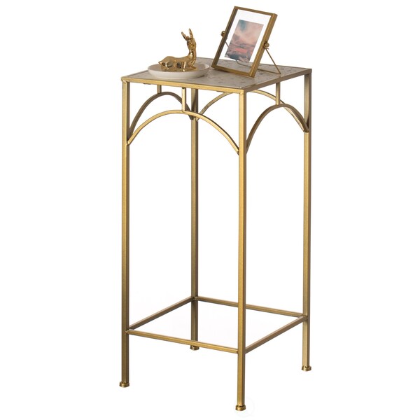 Uniquewise Square  12 W, 12 L, 27 H, Metal, Gold - QI004543