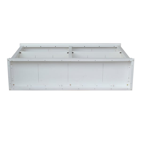 International Concepts Rectangle Hampton Sofa Server Table with Shelves, 60 in W, 16 in L, 34.5 in H, Wood, White - OT08-70SL