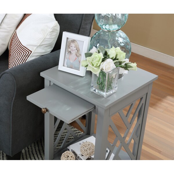 Alaterre Furniture 15.75 W, 15.75 L, 23.5 H, Pine with Composite Wood, Gray - ANCT0240