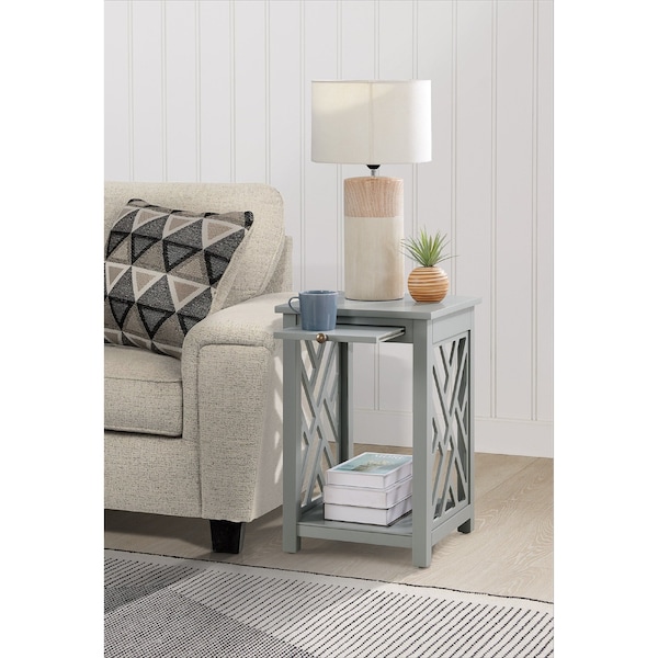 Alaterre Furniture 15.75 W, 15.75 L, 23.5 H, Pine with Composite Wood, Gray - ANCT0240