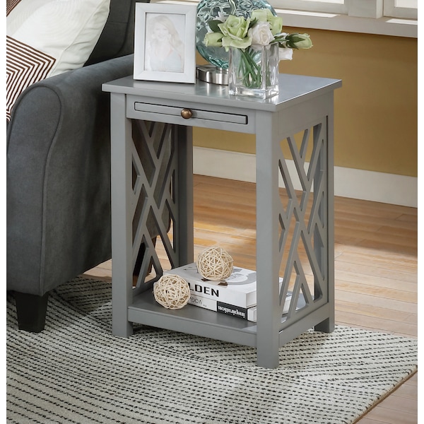 Alaterre Furniture 15.75 W, 15.75 L, 23.5 H, Pine with Composite Wood, Gray - ANCT0240