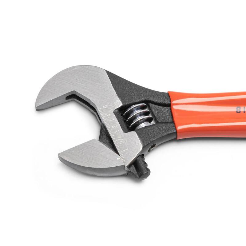 Llave ajustable Crescent de 8 pulgadas con mango acolchonado de óxido negro - AT28CVS