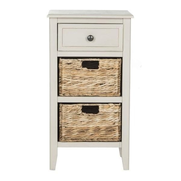 Safavieh Everly Drawer Side Table- Vintage Grey - 27.6 x 11.8 x 15 in. - AMH5743D
