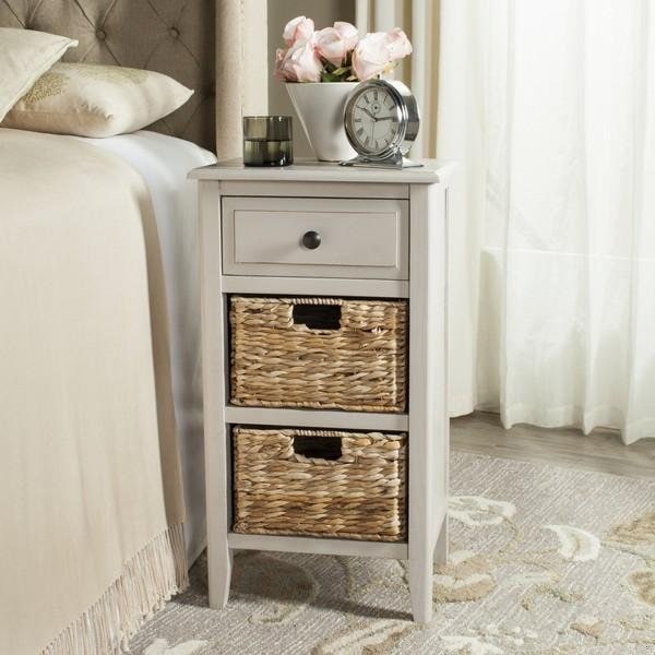 Safavieh Everly Drawer Side Table- Vintage Grey - 27.6 x 11.8 x 15 in. - AMH5743D