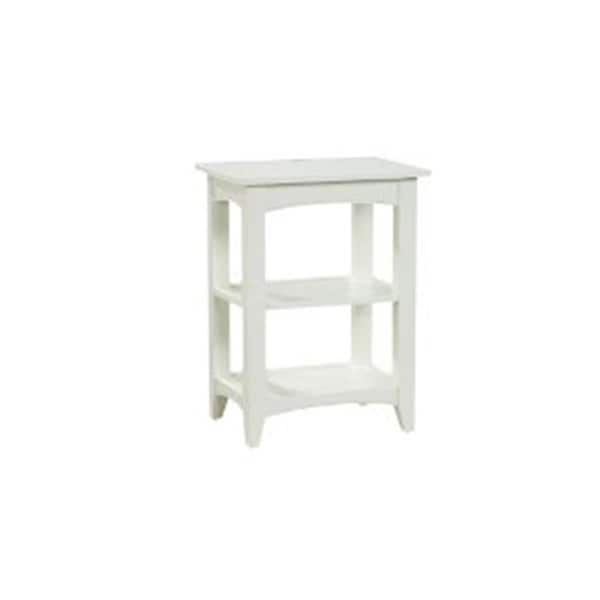 Deluxdesigns Shaker Cottage 2 Shelf End Table - Ivory - 20in. x 15in. x 27in. - DE2800523