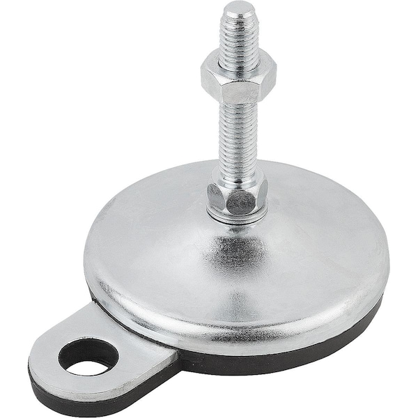 Kipp Levelling Foot, Form:B M12X150, D=80, Steel, Comp:Rubber - K0739.2108012X150