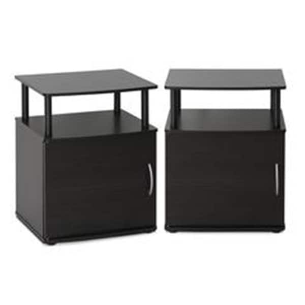 Furinno Utility Design End Table, Set Of 2, 2PK - 2-15114BKW