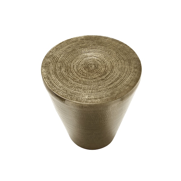 Monarch Specialties Accent Table, Drum, Side, End, Nightstand, Lamp, Living Room, Bedroom, Gold Metal, Contemporary - I 3923