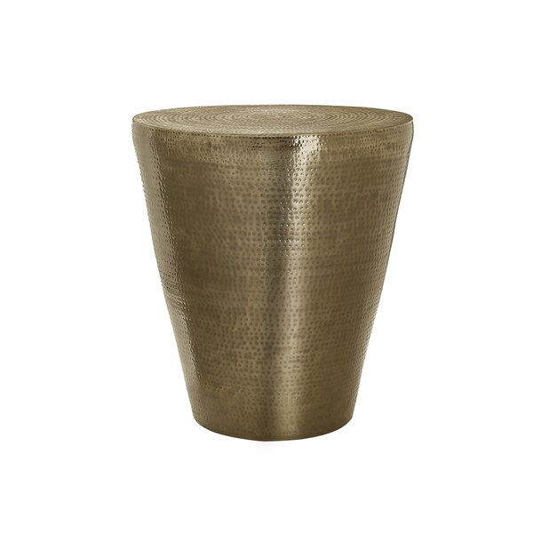 Monarch Specialties Accent Table, Drum, Side, End, Nightstand, Lamp, Living Room, Bedroom, Gold Metal, Contemporary - I 3923