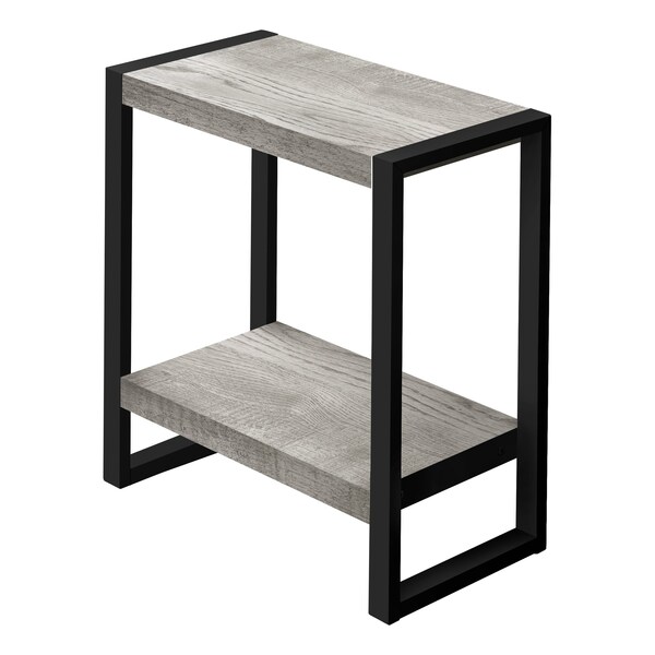 Monarch Specialties Accent Table, Side, End, Nightstand, Lamp, Living Room, Bedroom, Metal, Laminate, Grey, Black - I 2857