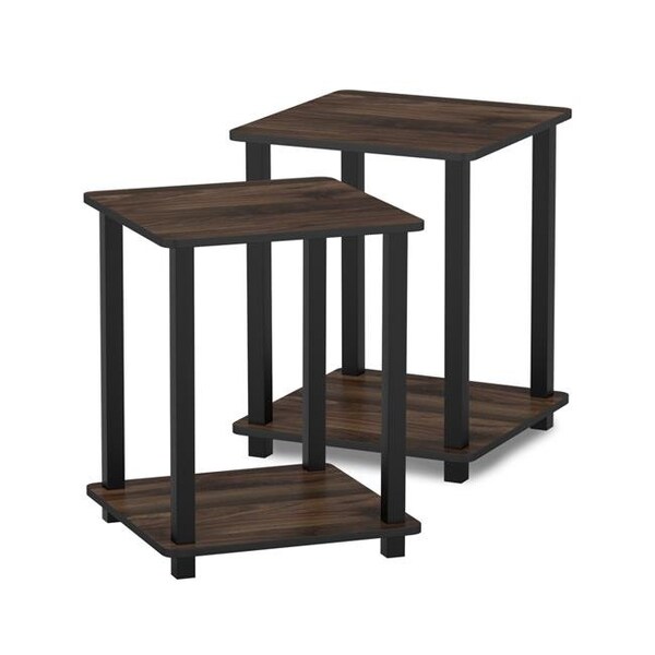 Furinno Furinno Simplistic End Table  Set of Two  French Oak Grey/Black  12127GYW/BK - Set of 2 - 12127GYW/BK