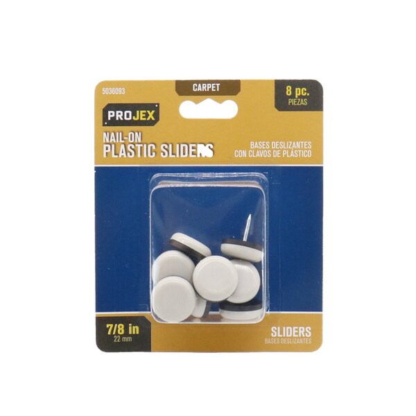 Projex Projex White 7/8 in. Nail-On Plastic Chair Glide 8 pk - P0001