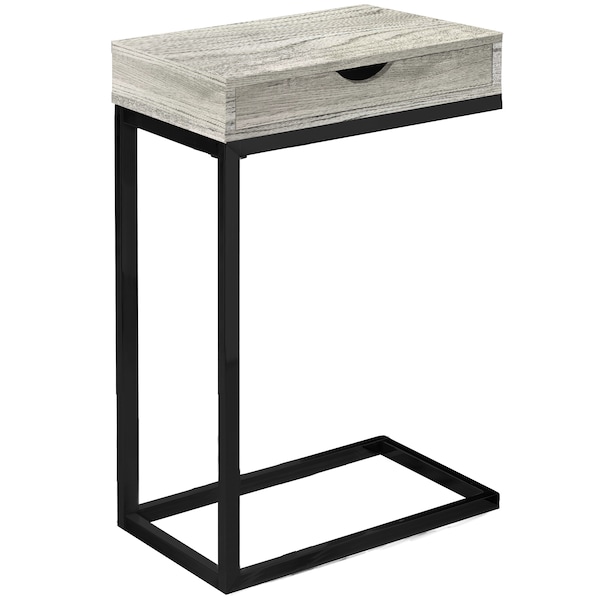 Monarch Specialties Accent Table - Grey Reclaimed Wood-Look / Black / Drawer - I 3407