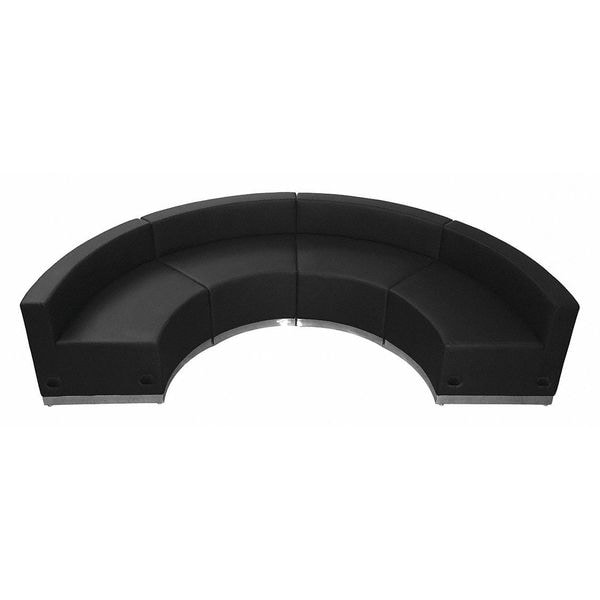 Flash Furniture 4 pcs. Living Room Set, 25-1/4" to 52-1/2" x 27", Upholstery Color: Black, Frame Material: Metal - ZB-803-480-SET-BK-GG