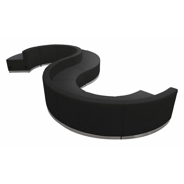 Flash Furniture 9 pcs. Living Room Set, 25-1/4" to 106-1/2" x 27", Upholstery Color: Black - ZB-803-420-SET-BK-GG