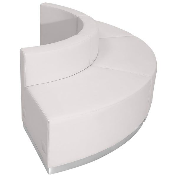 Flash Furniture 3 pcs. Living Room Set, 25-1/4" to 42" x 27", Upholstery Color: White, Frame Material: Metal - ZB-803-800-SET-WH-GG