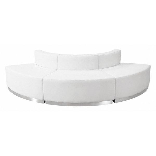 Flash Furniture 3 pcs. Living Room Set, 25-1/4" to 42" x 27", Upholstery Color: White, Frame Material: Metal - ZB-803-800-SET-WH-GG