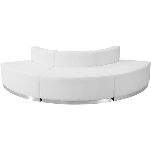 Flash Furniture 3 pcs. Living Room Set, 25-1/4" to 42" x 27", Upholstery Color: White, Frame Material: Metal - ZB-803-800-SET-WH-GG