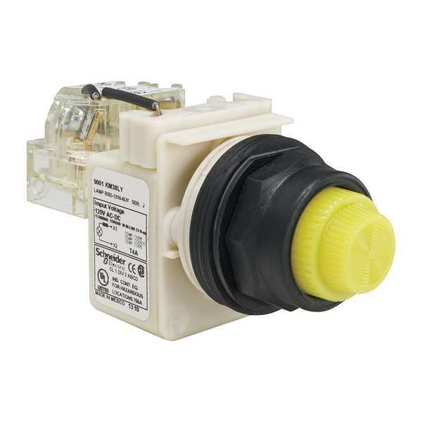 Luz piloto de prueba Push to Test de Schneider Electric, amarilla, LED - 9001SKT38LYY31