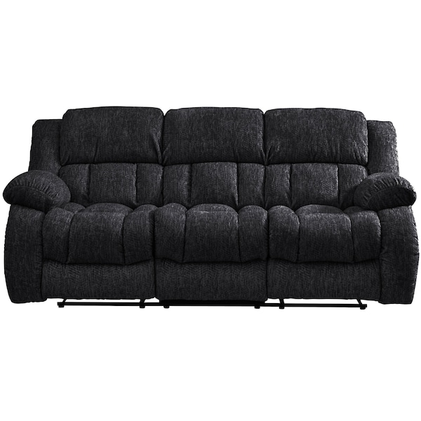 Global Furniture Usa Transitional Zaftig Fabric U250 Ebony Reclining Sofa/Console Reclining Loveseat/Glider Recliner - 4638