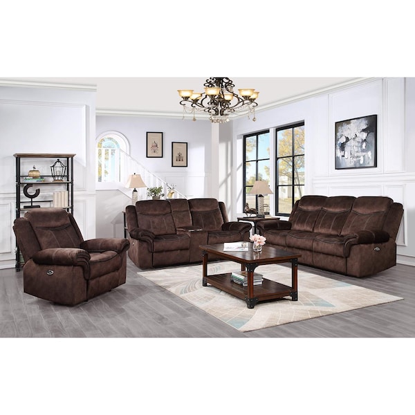 Global Furniture Usa Coffee Power Reclining Sofa/Power Console Reclining Loveseat W/ Power Switch/Power Recliner - 4542