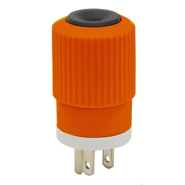 Dispositivo de cuchilla recta Bryant, macho, HD, recto, 15A 125V, 2 polos 3 cables a tierra, 5-15P, naranja - BRY5266NPOR