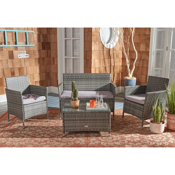 Safavieh Bassey Living Set; Grey & Grey - PAT7507B