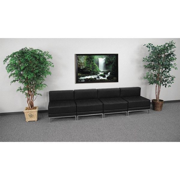 Flash Furniture Living Room Set, 28-3/4" x 27-1/4", Upholstery Color: Black, Number of Compartments: 4 - ZB-IMAG-MIDCH-4-GG