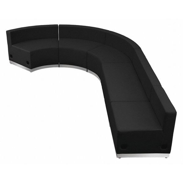 Flash Furniture 5 pcs. Living Room Set, 25-1/4" to 89-1/2" x 27", Upholstery Color: Black - ZB-803-470-SET-BK-GG