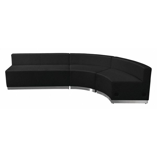 Flash Furniture 3 pcs. Living Room Set, 25-1/4" to 52-1/2" x 27", Upholstery Color: Black, Series: Alon - ZB-803-750-SET-BK-GG