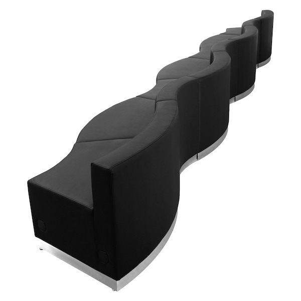 Flash Furniture 7 pcs. Living Room Set, 25-1/4" to 27-1/2" x 27", Upholstery Color: Black - ZB-803-550-SET-BK-GG
