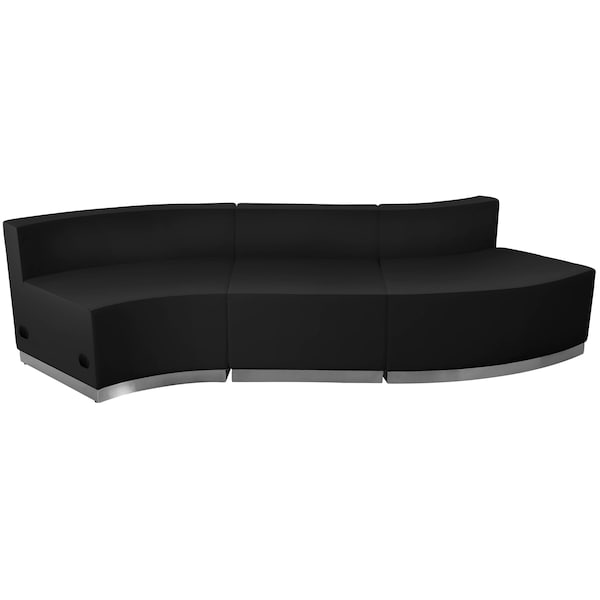 Flash Furniture 3 pcs. Living Room Set, 25-1/4" to 30-1/2" x 27", Upholstery Color: Black - ZB-803-830-SET-BK-GG