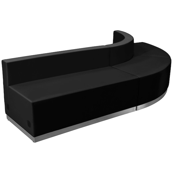 Flash Furniture 3 pcs. Living Room Set, 25-1/4" to 52-1/2" x 27", Upholstery Color: Black, Frame Material: Metal - ZB-803-790-SET-BK-GG