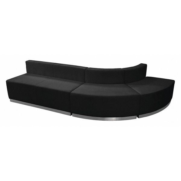 Flash Furniture 3 pcs. Living Room Set, 25-1/4" to 52-1/2" x 27", Upholstery Color: Black, Frame Material: Metal - ZB-803-790-SET-BK-GG