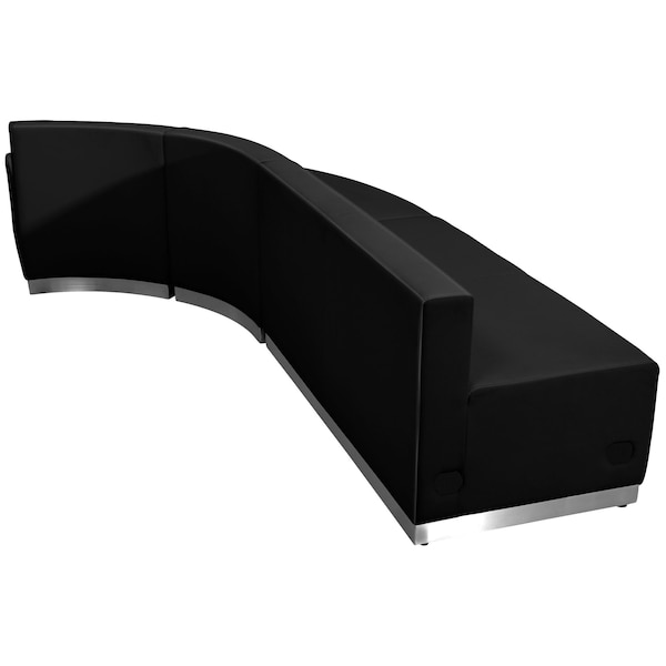 Flash Furniture 3 pcs. Living Room Set, 25-1/4" to 52-1/2" x 27", Upholstery Color: Black, Frame Material: Metal - ZB-803-790-SET-BK-GG